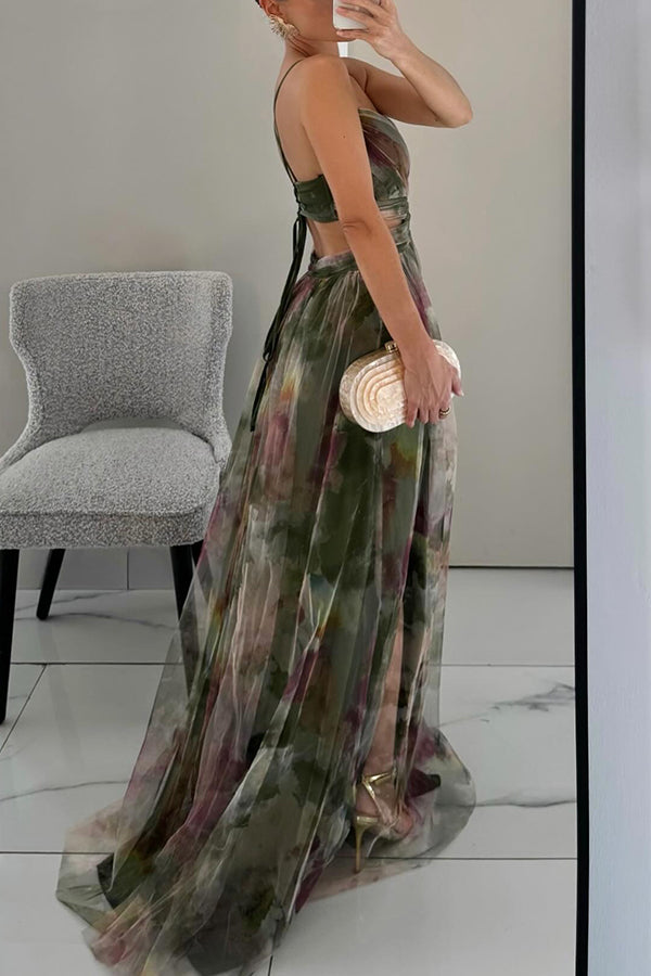 Giselle - Urokliwa Sukienka Maxi z Kwiatowym Wzorem