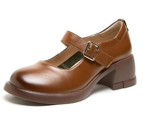 Agnes™ | Skórzane Mary Janes Agnes
