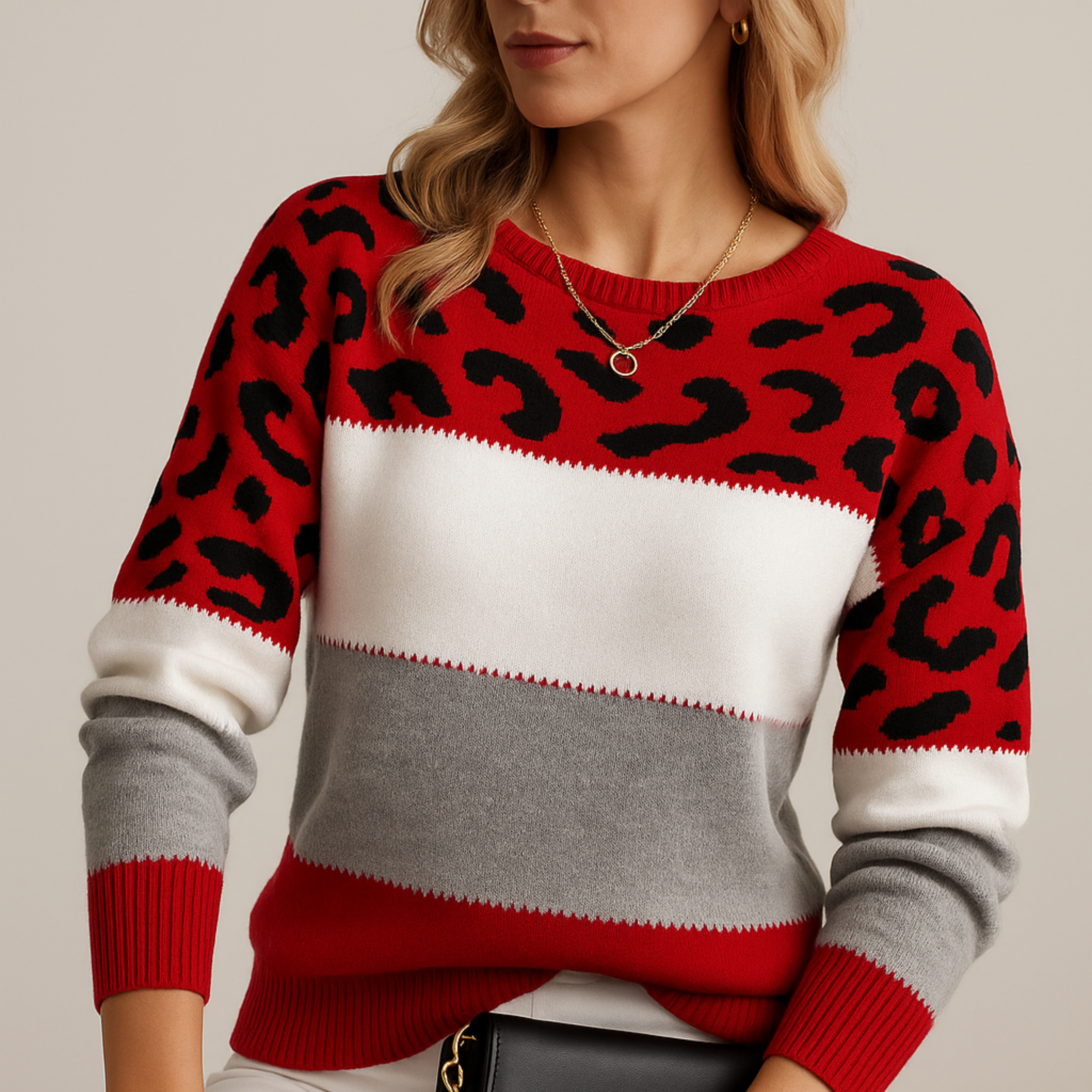 Charlene | Sweter Casual w Panterkę