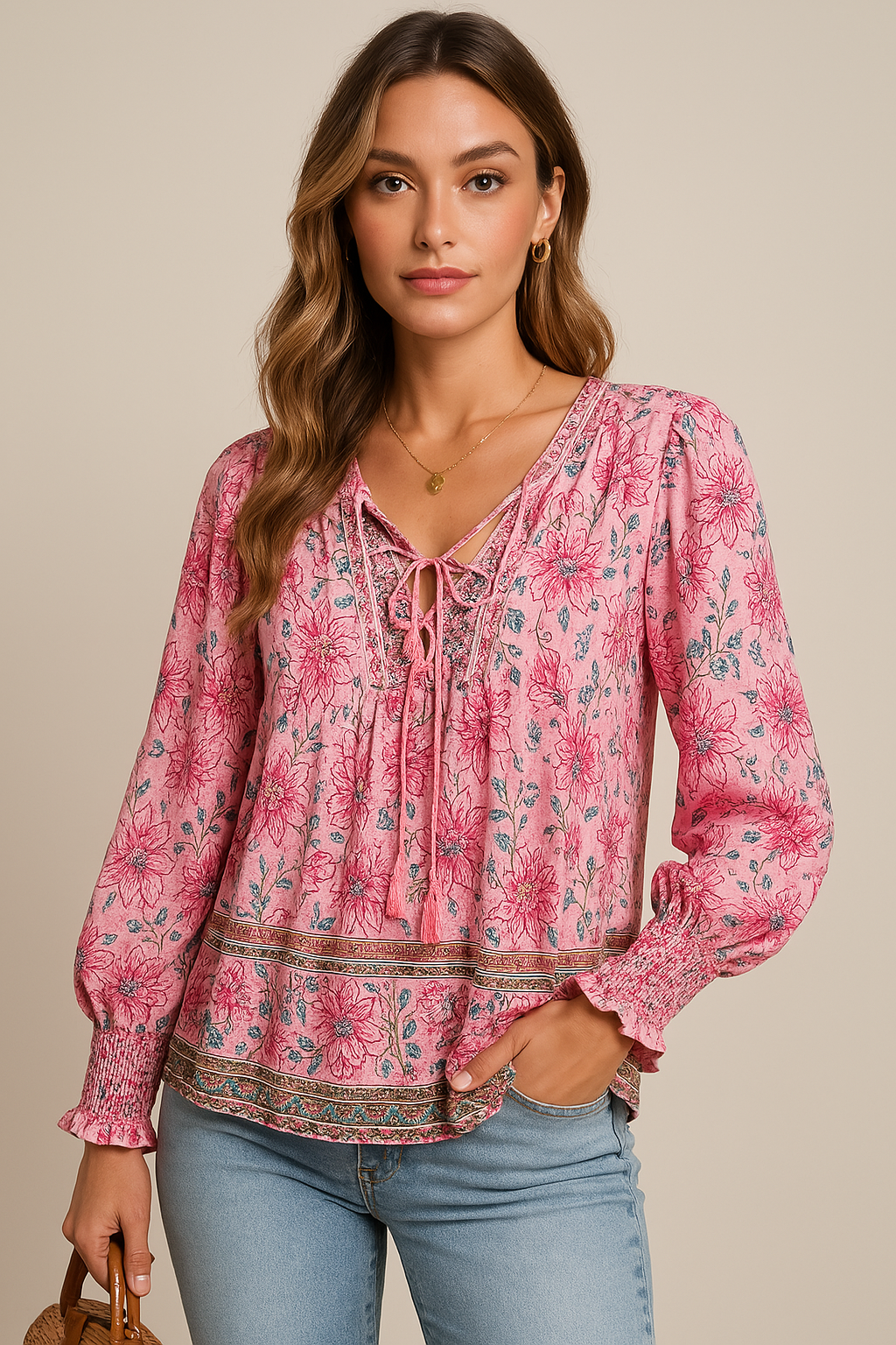 Arya | Boho Blossom Bluzka Chłopska
