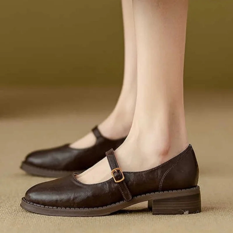 Amanda™ | Klasyczne Wygodne Mary Janes Wykonane z Skóry