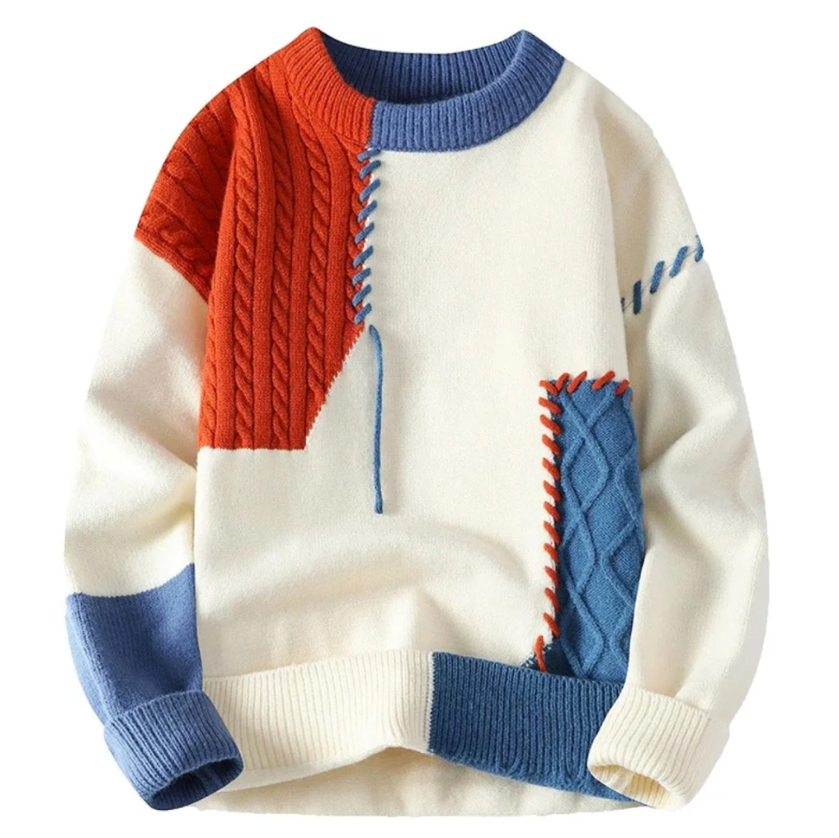 Tomasz | Sweter patchworkowy