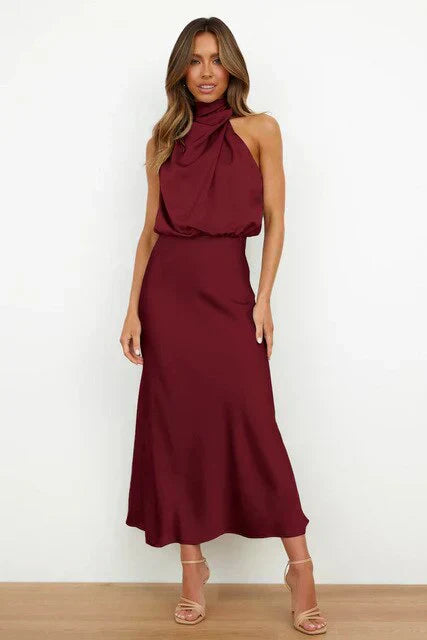 Benthe - Sukienka Midi z Designem Off-the-Shoulder
