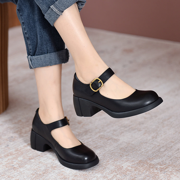 Agnes™ | Skórzane Mary Janes Agnes