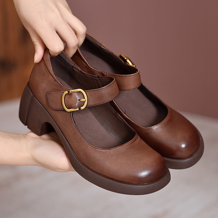 Agnes™ | Skórzane Mary Janes Agnes