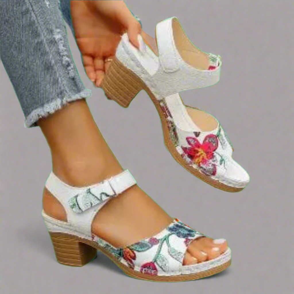Marisa | Ręcznie robione sandały peep-toe z materiałów premium
