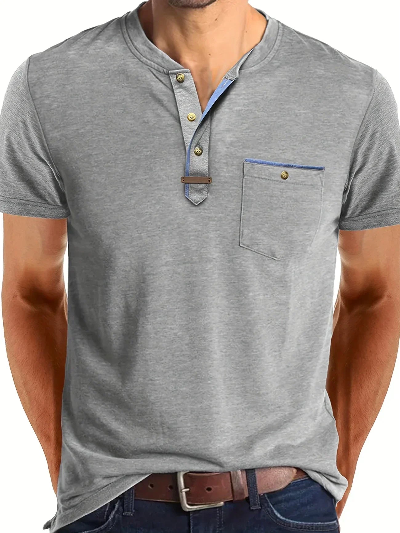 Savrani™ | Elegancka koszulka z okrągłym dekoltem i kieszenią