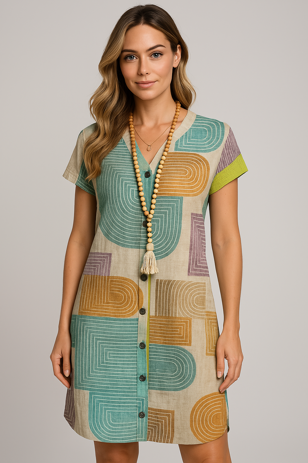 Lucille™ | Elegancka Sukienka Geometryczna