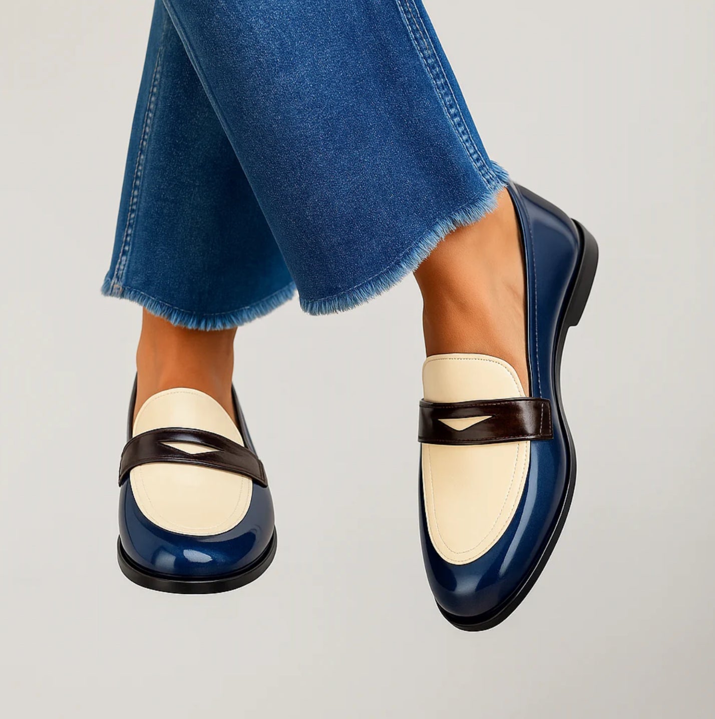 Claudia | Loafers Kontrastowe