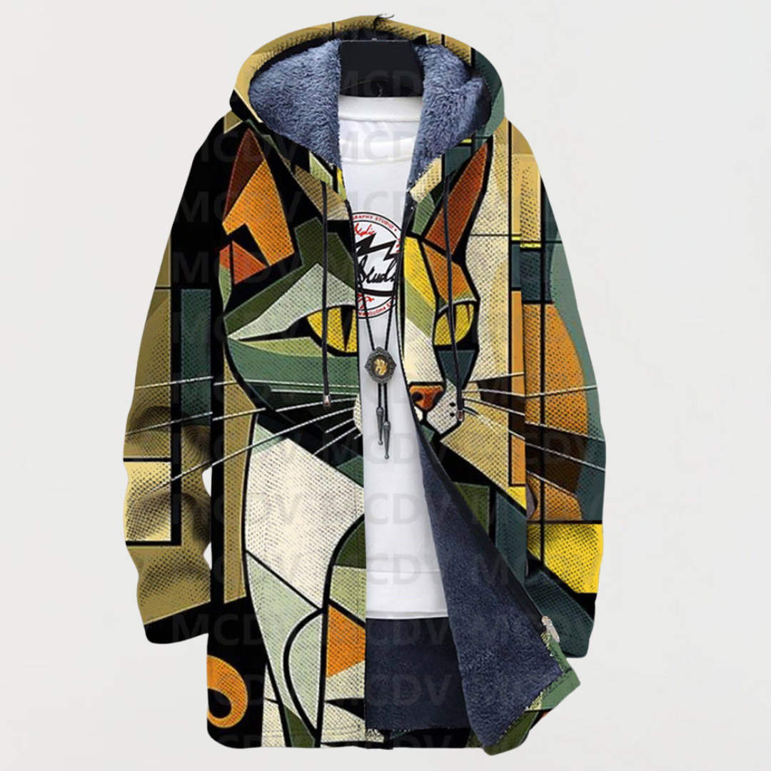 Luna | Geometryczny Kocur Hoodie