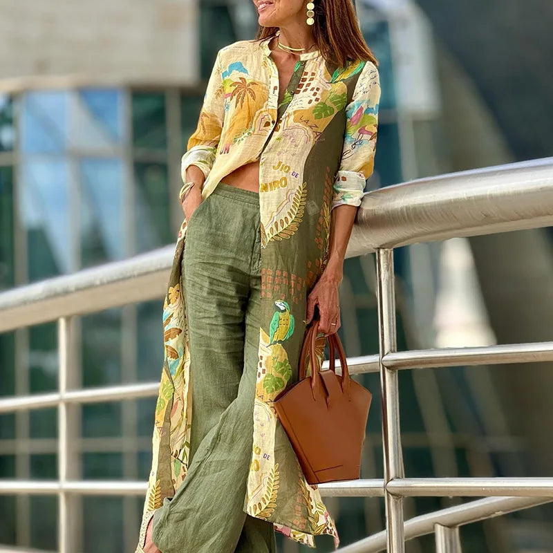 Miréliane – Elegancki zestaw lniany