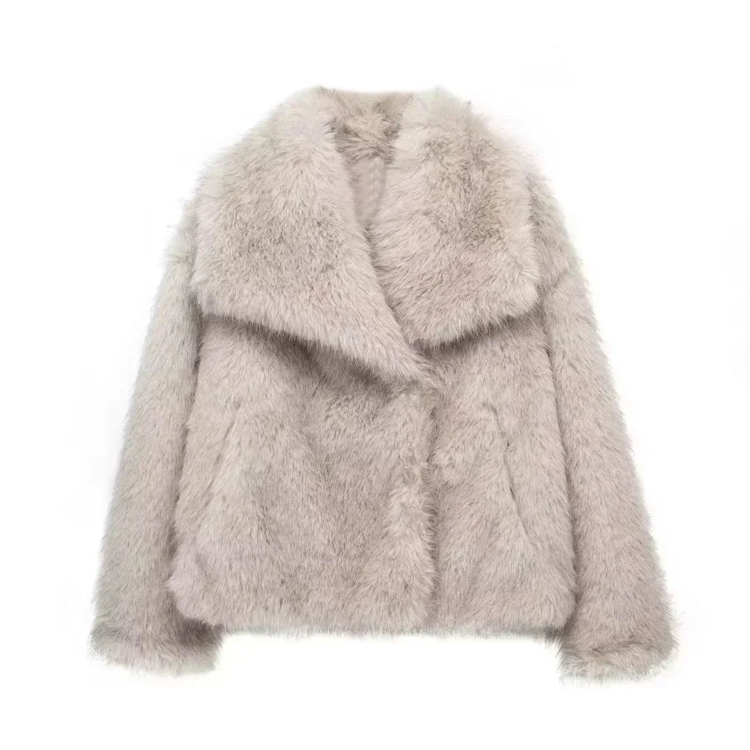 Alena | Elegancka Kurtka z Sztucznego Futra