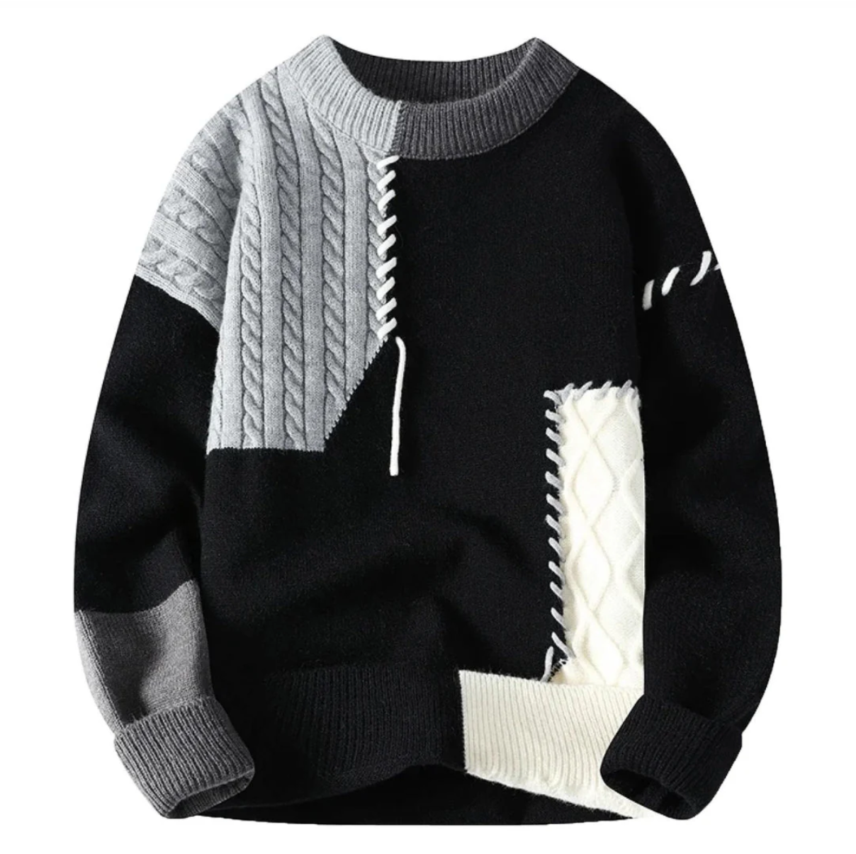 Tomasz | Sweter patchworkowy