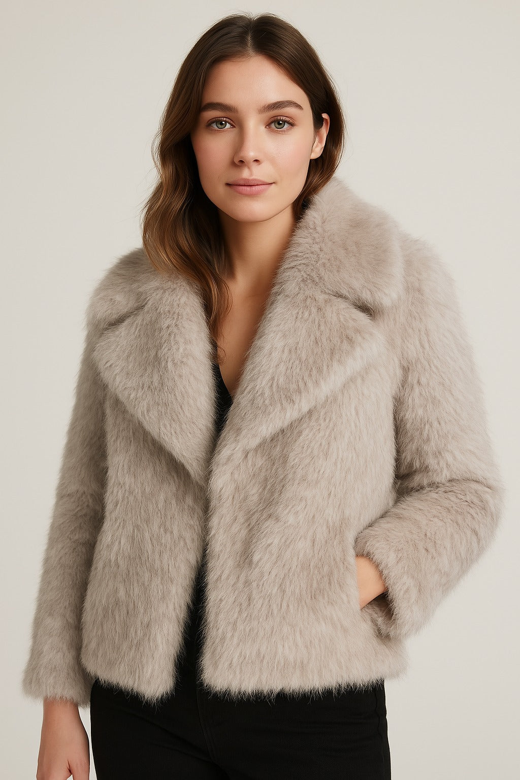 Alena | Elegancka Kurtka z Sztucznego Futra