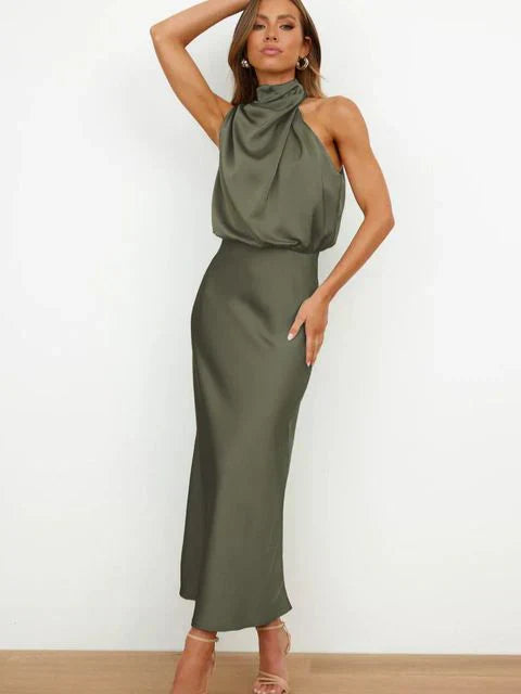 Benthe - Sukienka Midi z Designem Off-the-Shoulder