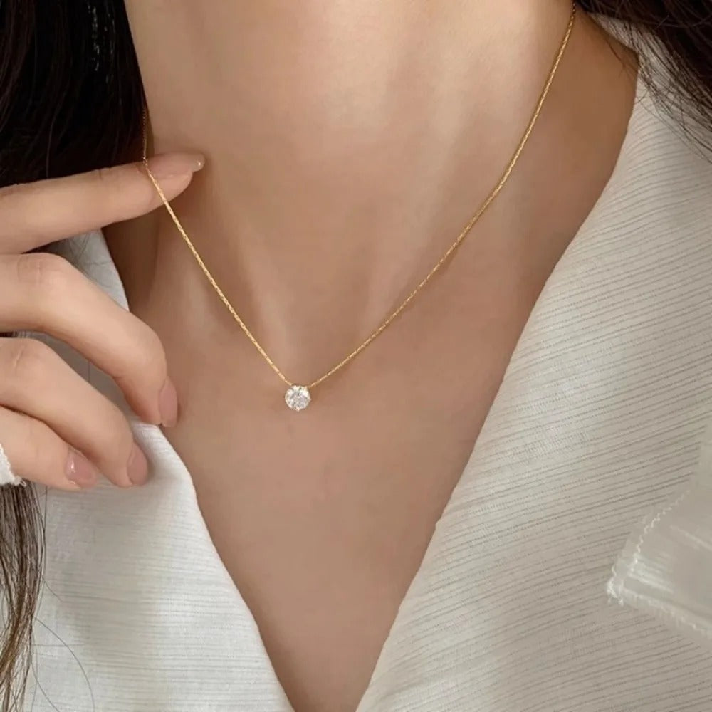 Naszyjnik z kamieniem Moissanite Cléa