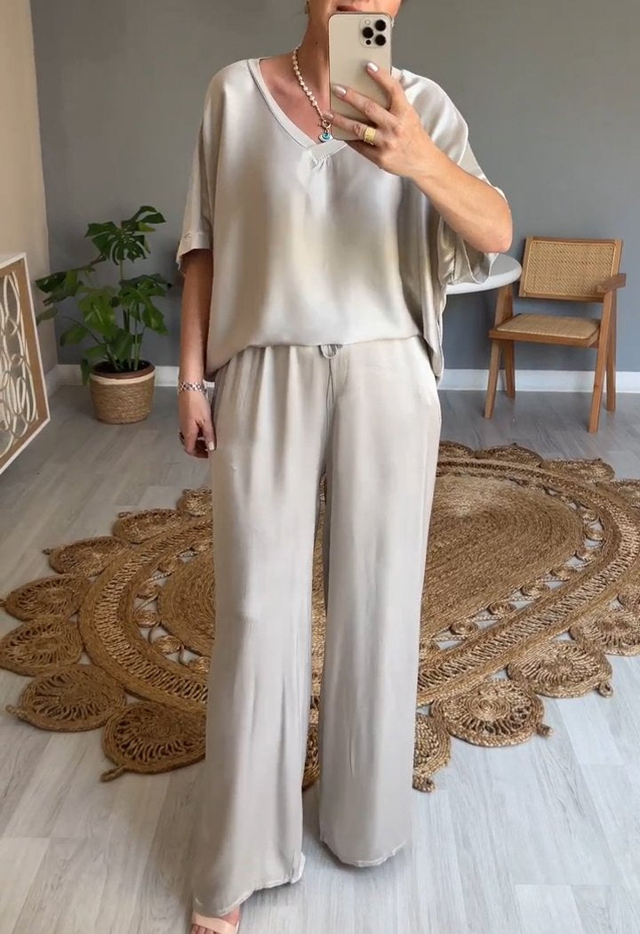 Elena | Casualny zestaw dwuczęściowy z okrągłym dekoltem