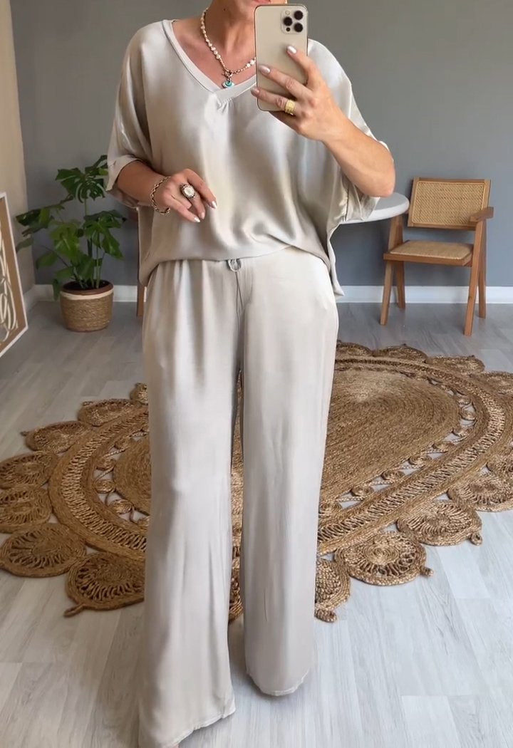 Elena | Casualny zestaw dwuczęściowy z okrągłym dekoltem